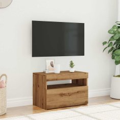 Vidaxl TV stolek s LED dub artisan 60 x 35 x 40 cm kompozitní dřevo