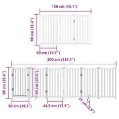 Vidaxl Zábrana pro psy s dvířky skládací 9 panelů bílá 450 cm topol