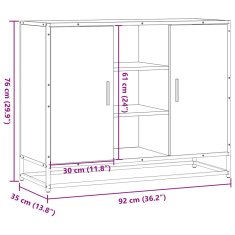 Vidaxl Příborník kouřový dub 92 x 35 x 76 cm kompozitní dřevo