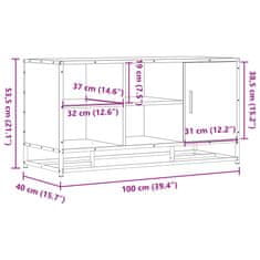 Vidaxl Lavice s botníkem šedá sonoma 100x40x53,5 cm kompozit a kovu