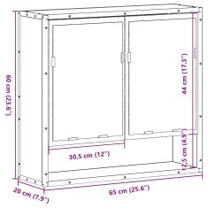 Vidaxl Koupelnová skříňka se zrcadlem dub sonoma 65x20x60 cm kompozit