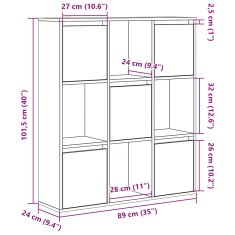 Vidaxl Knihovna bílá 89x24x101,5 cm kompozitní dřevo