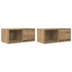 Vidaxl TV skříňky 2 ks Dub Artisan 60x31x25,5 cm Dřevěné konstrukce