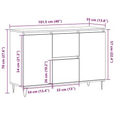 Vidaxl Příborník old wood 104 x 35 x 70 cm kompozitní dřevo