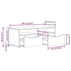 Vidaxl TV skříňka VISNES černý 100x40x38 cm kompozitní dřevo