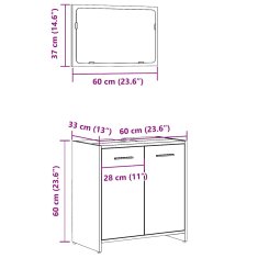 Vidaxl Koupelnová skříňka se zrcadlem starého dřeva kompozitní dřevo
