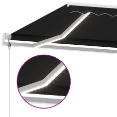 Vidaxl Automatická markýza LED a senzor větru 600 x 300 cm antracitová