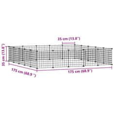 Vidaxl 20panelová ohrádka pro zvířata s dvířky černá 35 x 35 cm ocel