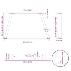 Vidaxl Nohy jídelní stolku ve tvaru V 2 ks černé 60x(30-31,3) cm ocel