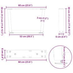 Vidaxl Nohy jídelní stolku ve tvaru V 2 ks 60x(30-31,3) cm ocel