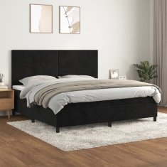 Vidaxl Box spring postel s matrací černá 200x200 cm samet