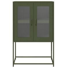 Vidaxl Skříň highboard olivově zelená 68x39x107 cm ocel