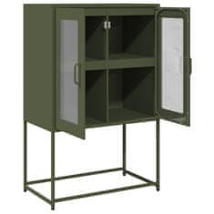 Vidaxl Skříň highboard olivově zelená 68x39x107 cm ocel