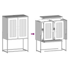 Vidaxl Skříň highboard bílá 68x39x107 cm ocel