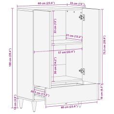 Vidaxl Skříň highboard 60x33x110 cm masivní mangovníkové dřevo