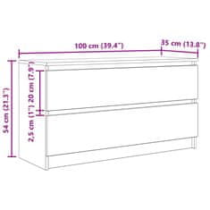 Vidaxl TV skříňka dub sonoma 100x35x54 cm kompozitní dřevo