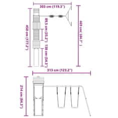 Vidaxl Dětské hřiště na zahradu masivní borové dřevo
