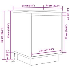 Vidaxl Noční skříňka s LED světly Uzený dub 38x34x50 cm