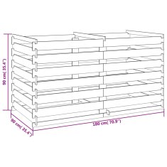 Vidaxl Laťkový kompostér impregnovaná borovice 180 x 90 x 90 cm