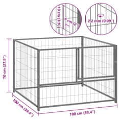 Vidaxl Psí kotec stříbrný 100 x 100 x 70 cm ocel