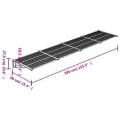 Vidaxl Vchodová stříška černá a průhledná 396 x 90 cm polykarbonát