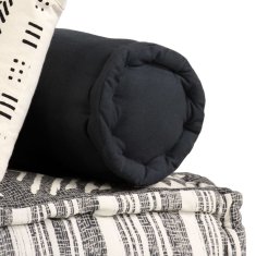 Vidaxl 2místný modulární pouf šedý pruhovaný textil