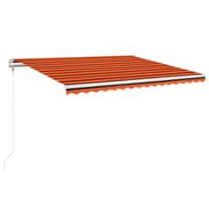 Vidaxl Automatická markýza LED a senzor větru 450x350 cm oranžovohnědá