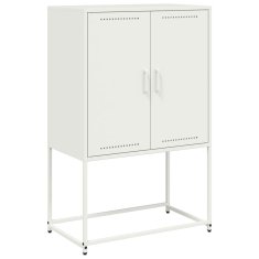 Vidaxl Skříň highboard bílá 68,5 x 38,5 x 107 cm ocel