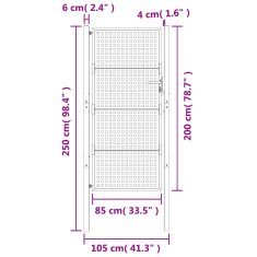Vidaxl Zahradní branka antracitová 105 x 250 cm ocel