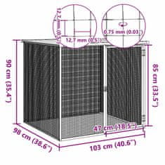 Vidaxl Klec pro kuřata se střechou světle šedá 103 x 98 x 90 cm ocel