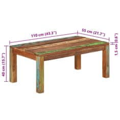 Vidaxl Konferenční stolek 110 x 55 x 40 Masivní recyklované dřevo