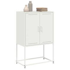 Vidaxl Skříň highboard bílá 68,5 x 38,5 x 107 cm ocel