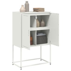 Vidaxl Skříň highboard bílá 68,5 x 38,5 x 107 cm ocel