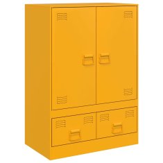 Vidaxl Highboard hořčicově žlutý 67 x 39 x 95 cm ocel