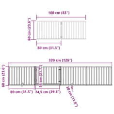 Vidaxl Zábrana pro psy s dvířky skládací 8 panelů 640 cm topol