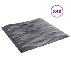 Vidaxl Nástěnné panely 48 ks šedé 50 x 50 cm XPS 12 m² kámen