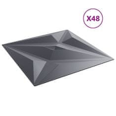 Vidaxl Nástěnné panely 48 ks šedé 50 x 50 cm XPS 12 m² hvězda