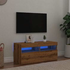 Vidaxl TV stolek s LED dub artisan 90 x 35 x 40 cm kompozitní dřevo