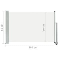 Vidaxl Zatahovací boční markýza / zástěna na terasu 60x300 cm krémová