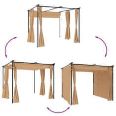 Vidaxl Altán se závěsy 3 x 3 m taupe ocel