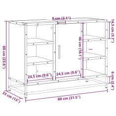 Vidaxl Koupelnová skříňka pod umyvadlo kouřový dub 80x33x60cm kompozit