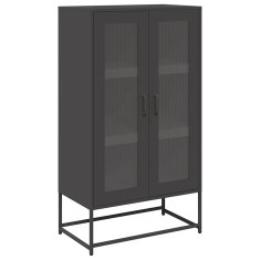 Vidaxl Skříň highboard černá 68x39x123 cm ocel