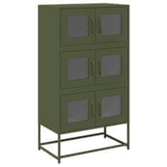 Vidaxl Skříň highboard olivově zelená 68x39x123 cm ocel