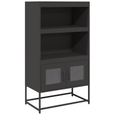 Vidaxl Skříň highboard černá 68x39x123 cm ocel