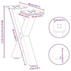 Vidaxl Nohy konferenčního stolku ve tvaru X 2 ks bílé 37x(30-31) cm