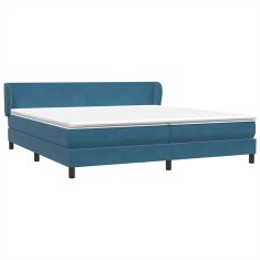 Vidaxl Box spring postel s matracemi tmavě modrá 180x210 cm samet