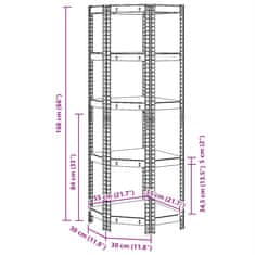 Vidaxl 5patrový rohový regál antracitový ocel a kompozitní dřevo