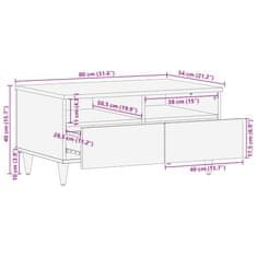 Vidaxl Coffee Table světle šedá 80x54x40 cm masivní mangovníkové dřevo