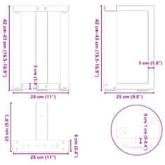 Vidaxl Nohy konferenčního stolku ve tvaru T 2 ks 28x25x(42-43)cm ocel