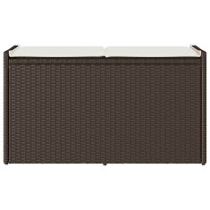 Vidaxl Venkovní úložná lavice s polštářem Brown 100 cm Poly Rattan